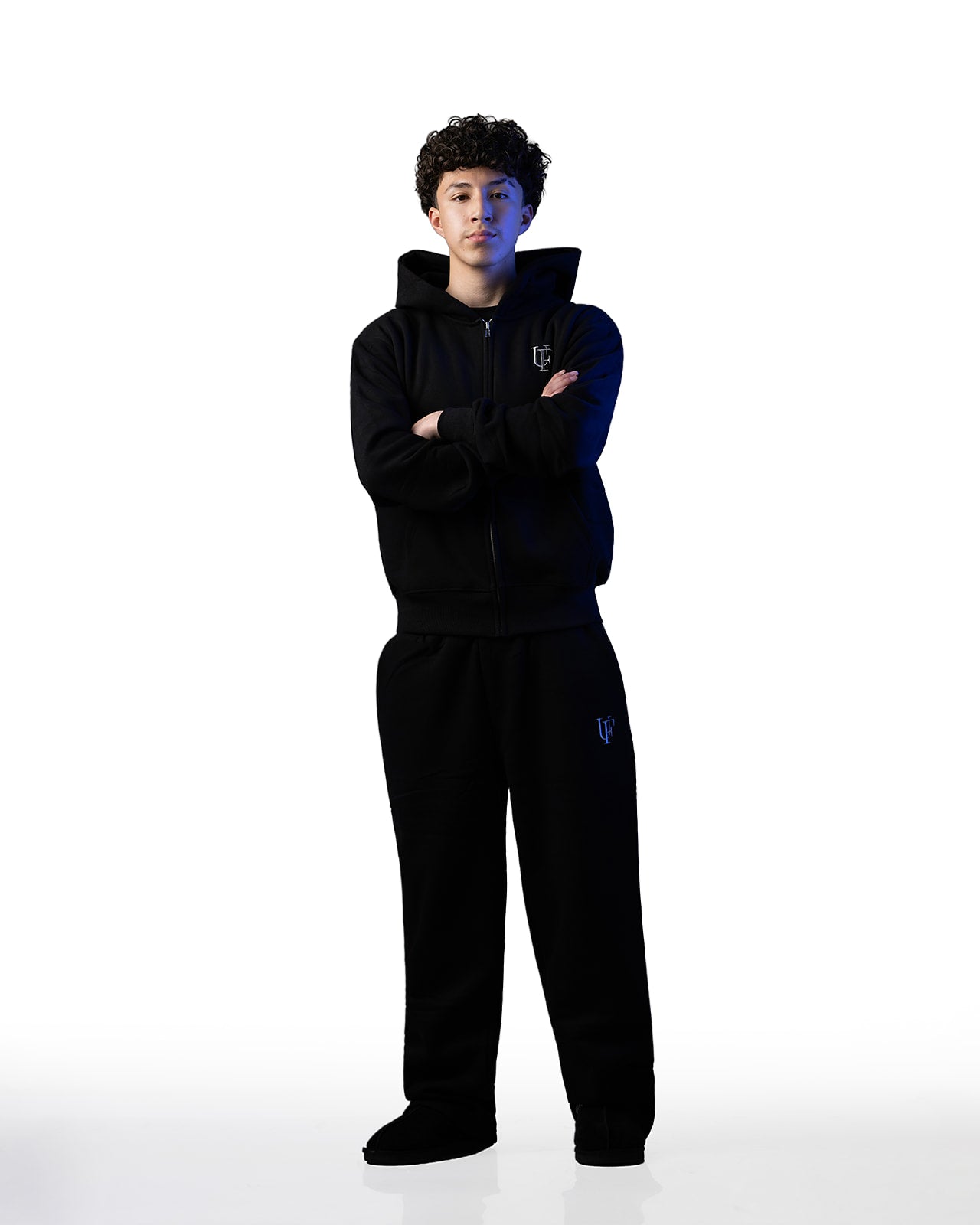 Black Tracksuit- Zip Up Hoodie