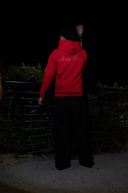 UltraFlare Red Rhinestone Hoodie