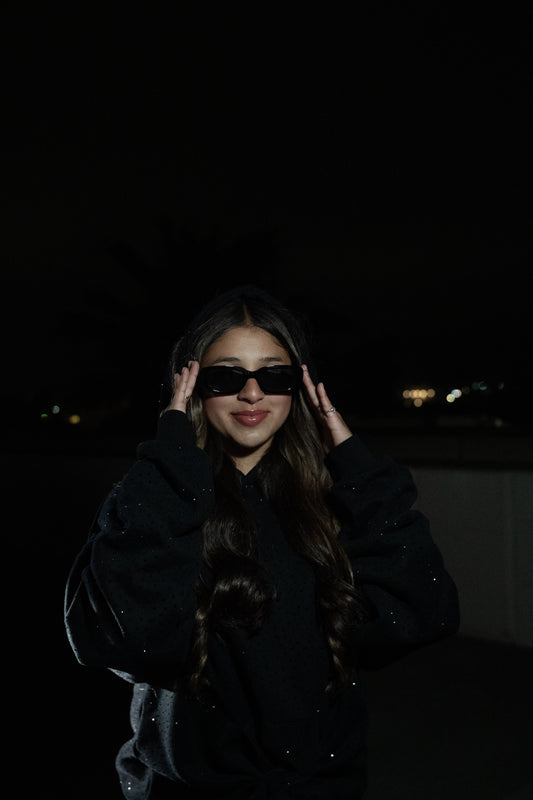 UltraFlare Black Rhinestone Hoodie
